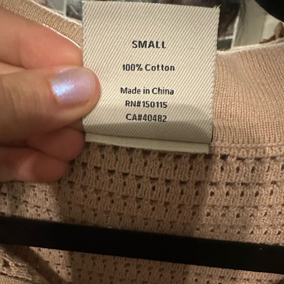 Varley Clayton Polo Knit Top Beige Neutral Quarter Zip Athleisure EUC Small - Picture 12 of 13